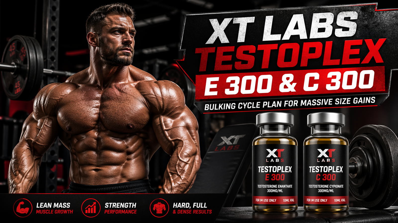 XT Labs Testoplex E 300 and XT Labs Testoplex C 300: Bulking Cycle Plan for Massive Size Gains