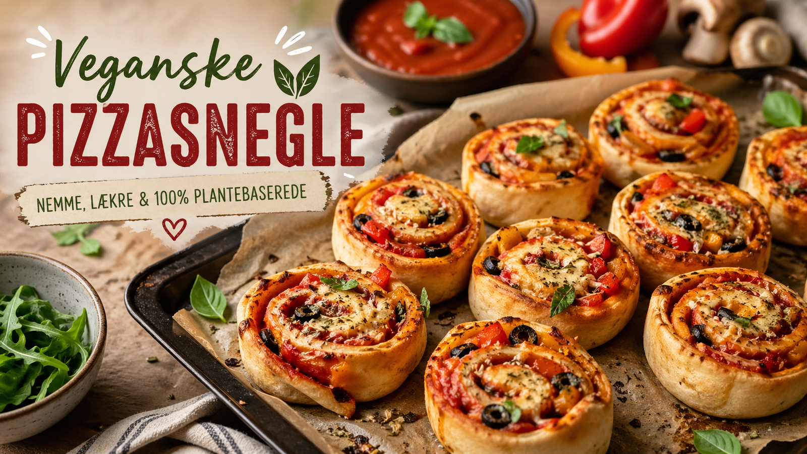 Veganske Pizzasnegle (yeah… those little pizza swirls everyone ends up loving)